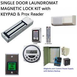 Single Door Laundromat Magnetic Lock Kit Keypad & Prox Card